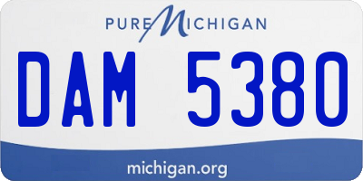 MI license plate DAM5380