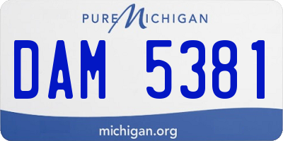 MI license plate DAM5381