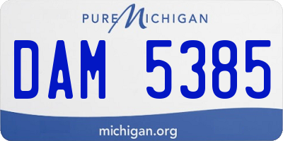 MI license plate DAM5385