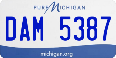 MI license plate DAM5387