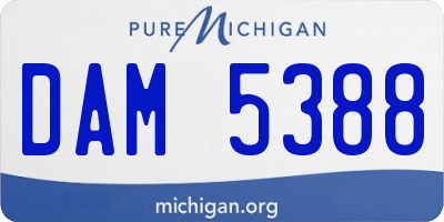 MI license plate DAM5388