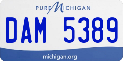 MI license plate DAM5389