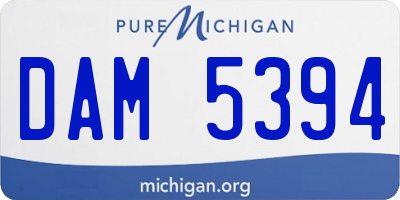MI license plate DAM5394