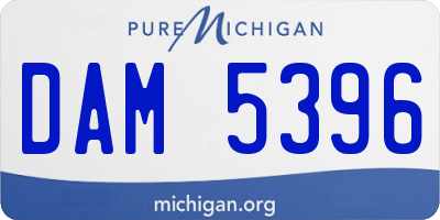 MI license plate DAM5396