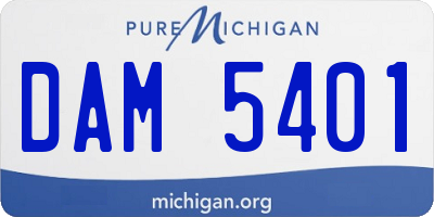 MI license plate DAM5401