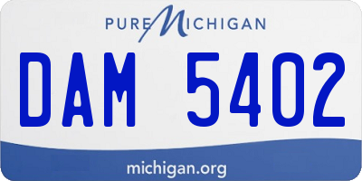 MI license plate DAM5402