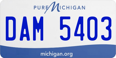 MI license plate DAM5403