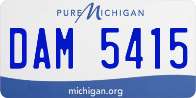 MI license plate DAM5415