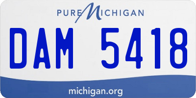 MI license plate DAM5418