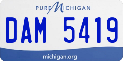 MI license plate DAM5419
