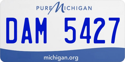 MI license plate DAM5427