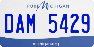 MI license plate DAM5429