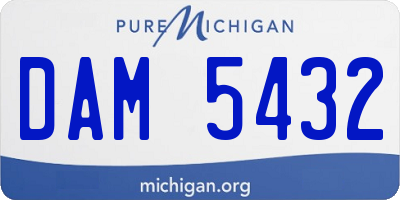 MI license plate DAM5432