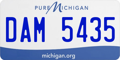 MI license plate DAM5435