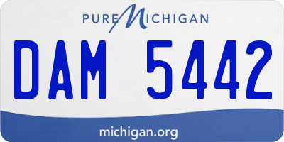 MI license plate DAM5442