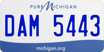 MI license plate DAM5443
