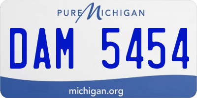 MI license plate DAM5454