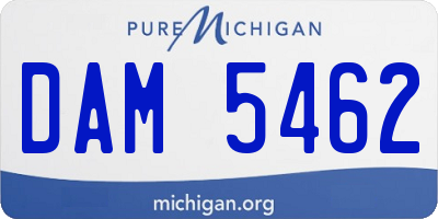 MI license plate DAM5462