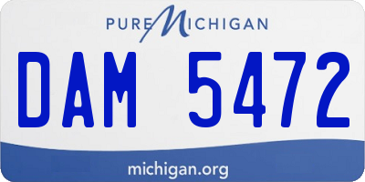 MI license plate DAM5472