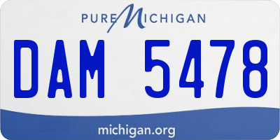 MI license plate DAM5478