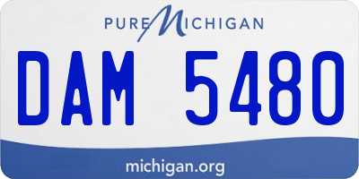 MI license plate DAM5480