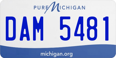 MI license plate DAM5481