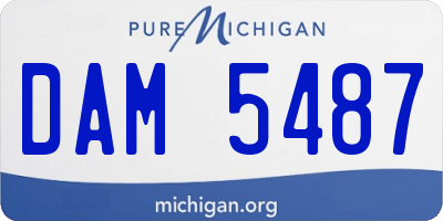 MI license plate DAM5487