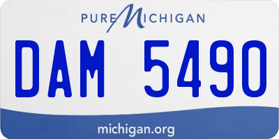 MI license plate DAM5490