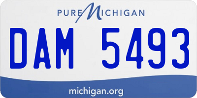 MI license plate DAM5493