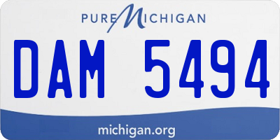 MI license plate DAM5494