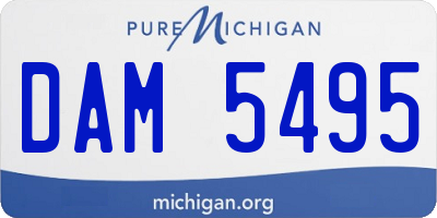 MI license plate DAM5495