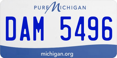 MI license plate DAM5496