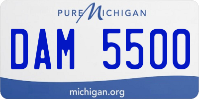 MI license plate DAM5500