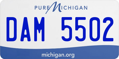 MI license plate DAM5502