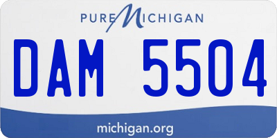 MI license plate DAM5504