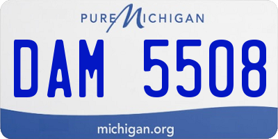MI license plate DAM5508