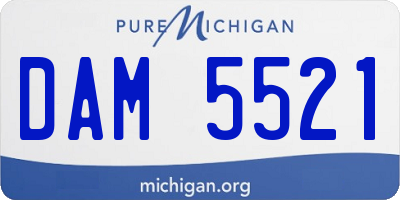 MI license plate DAM5521