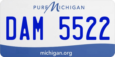 MI license plate DAM5522