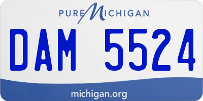 MI license plate DAM5524