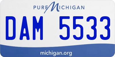 MI license plate DAM5533