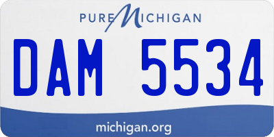 MI license plate DAM5534