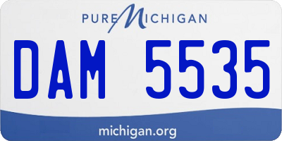 MI license plate DAM5535