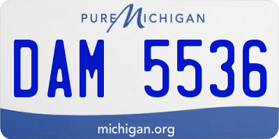 MI license plate DAM5536