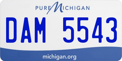 MI license plate DAM5543