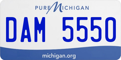 MI license plate DAM5550