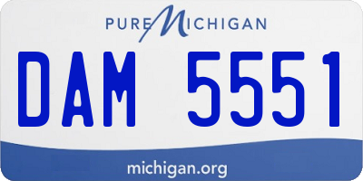 MI license plate DAM5551