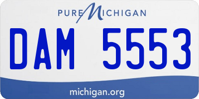 MI license plate DAM5553