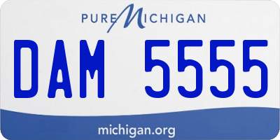 MI license plate DAM5555