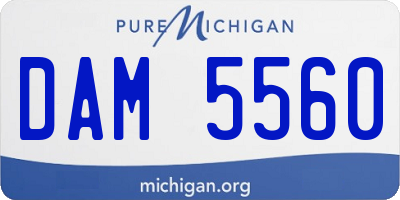 MI license plate DAM5560