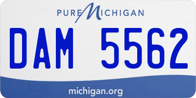 MI license plate DAM5562